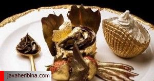 کیک و دسر تزیین شده از جنس طلا