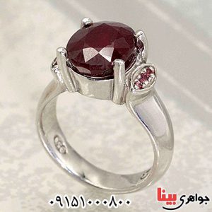 انگشتر یاقوت سرخ رودیوم زنانه
